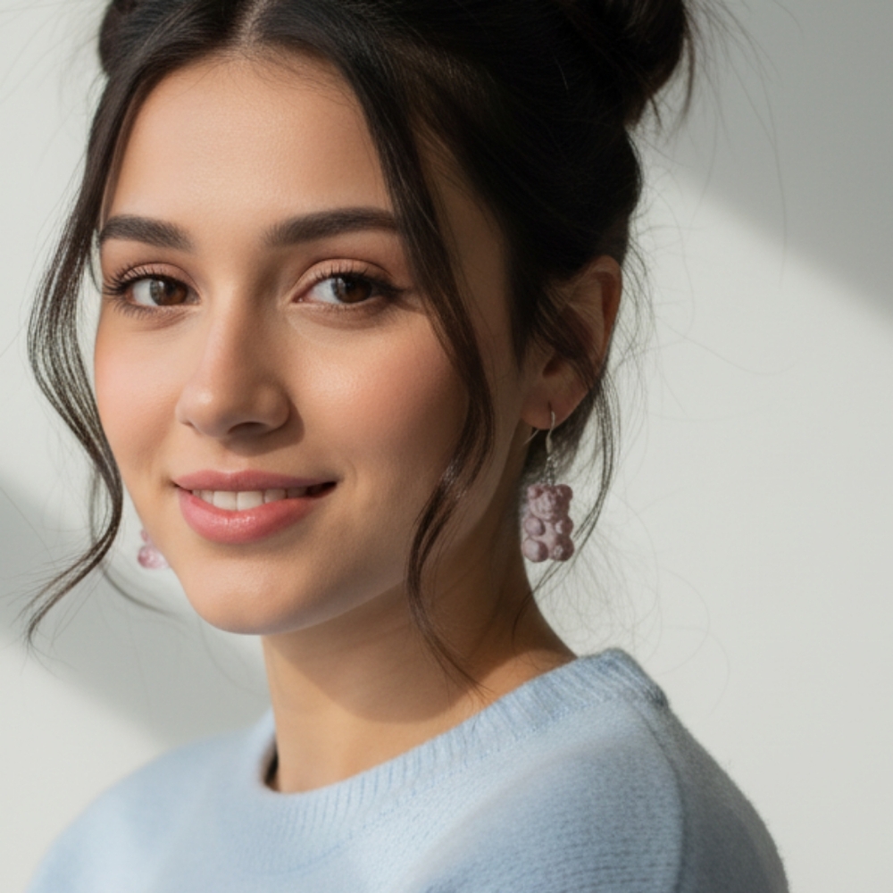 Pink Gummy Bear Earrings